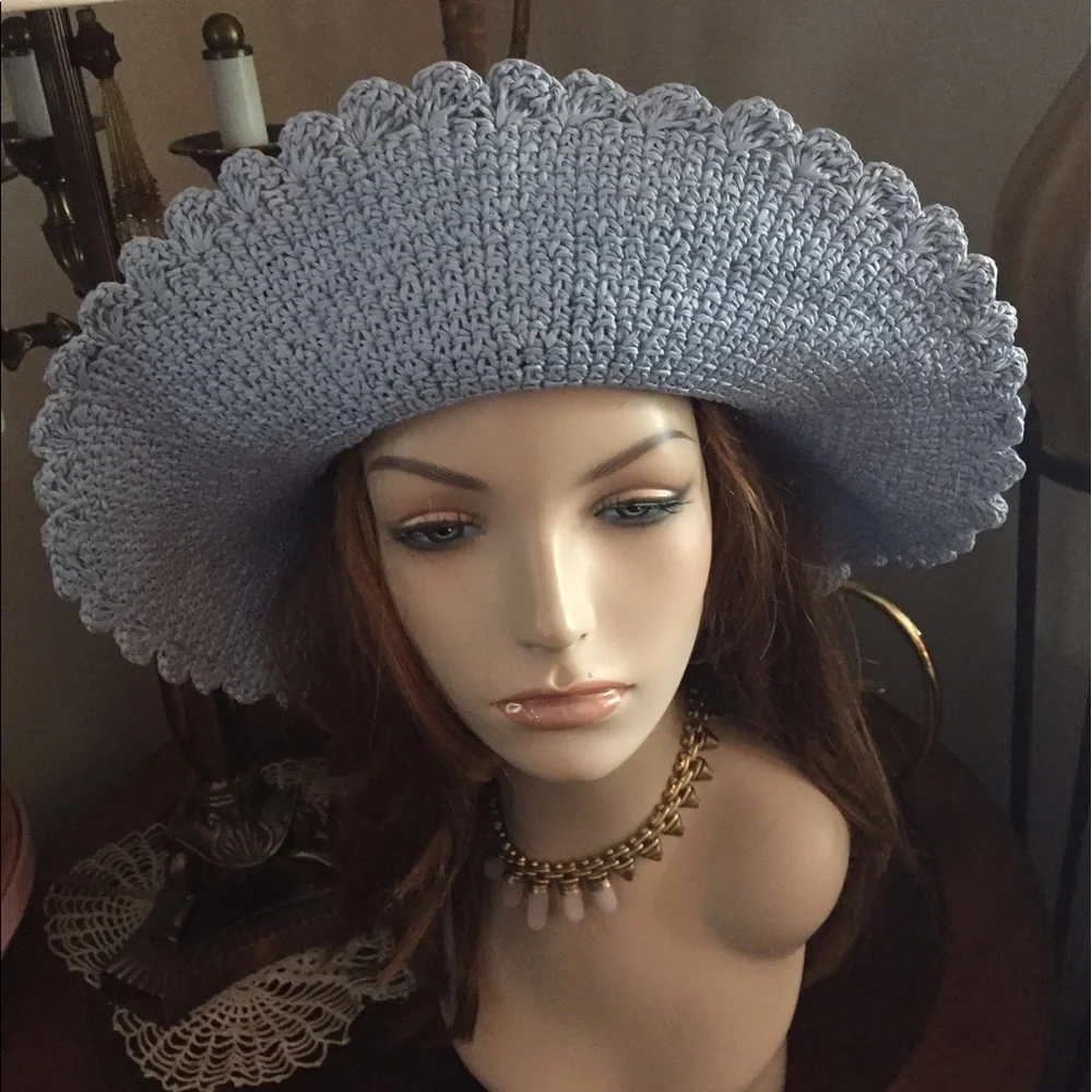 Vintage Blue Floppy Hat - Picture 6 of 9
